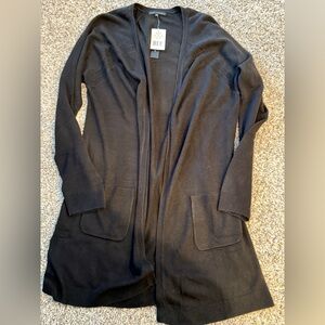 Women's Classic Black Open Front Cardigan